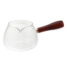 350ml Glass Teapot, Stovetop Pot, Tea Maker with Side Wooden Handle, Coffee Making Pot for Home Office