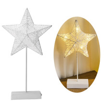 Veilleuse LED romantique et chaleureuse, lampe de table portable pour la maison et le bureau (étoile à cinq branches attachée par un cordon)