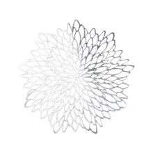 Ronde placemats van geperst vinyl (38 cm) – Wasbaar en afwasbaar, perfect voor Valentijnsdag, bruiloften en diners (zilver)