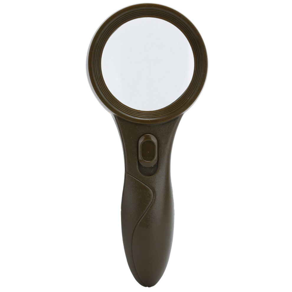Handheld Lighted Loupe For Collectors, 6LED Magnifying Glass With Acrylic Lens, Ergonomic Design Magnifier For Coins Jewelry And Small Print Reading