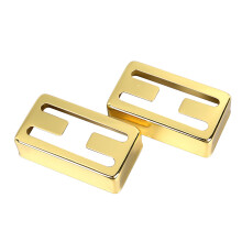 2 Stück Messing-Gitarren-Pickup-Abdeckung H-Loch Doppelspule Gehäuse Gold Hochhärte