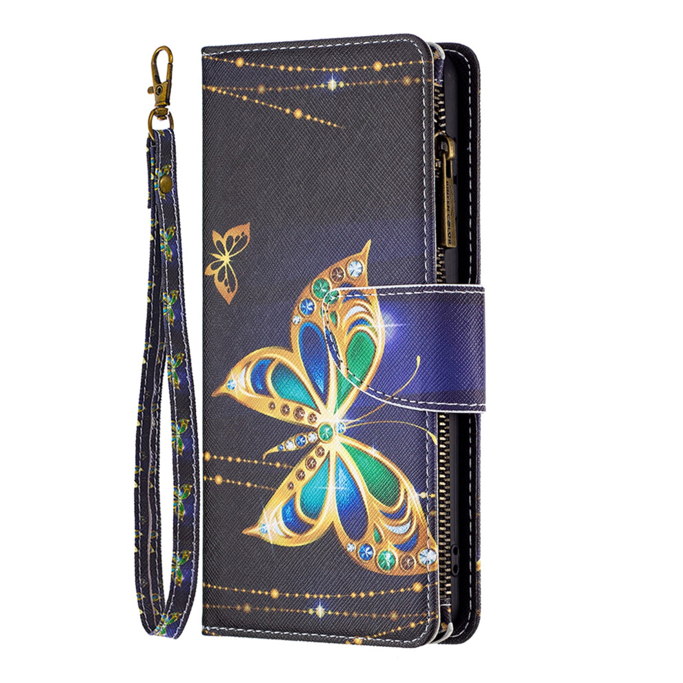 Samsung Galaxy A15 Case Â Pu Leather Wallet With Card Slot, Butterfly Pattern, Zipper Flip Folio, Wrist Strap & Kickstand (Compatible With Samsung 9313598255174