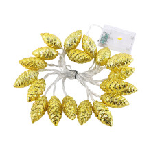 Guirlande lumineuse de 3 mètres de haut, à piles, avec pommes de pin dorées, décoration de Thanksgiving
