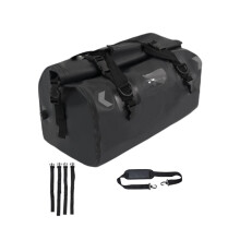 Motorcycle Tail Bag Backpack Versatile Duffel Bag Water Resistant Saddle Bag Black 46L