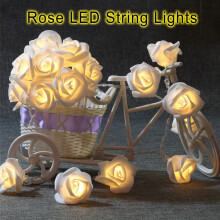 120 cm-es, 10 LED-es fehér rózsafüzér Valentin-napra, elemes műviráglámpák beltéri dekorációhoz – kompatibilis a Valentin-nappal