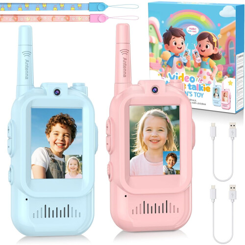 Επαναφορτιζόμενα βιντεο-walkie talkie για παιδιά 3-12 ετών, μεγάλης εμβέλειας, φωνητικά