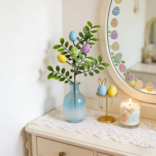 Artificial Floral Easter Egg Branches with Leaves 1