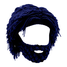 Parochňa, brada, klobúky, kreatívna barbarská pletená parochňa, vtipná pletená čiapka, brada, vtipná párty, lyžiarska maska, modrá