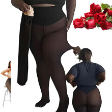 New Compression Band & One Seam Option, Translucent Fleece Lined Tights with Tummy Control