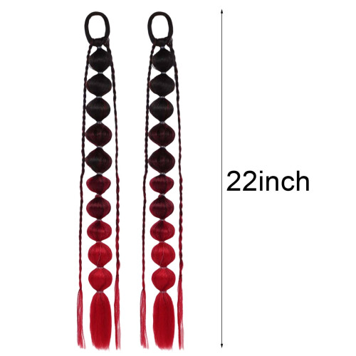 Three-color Gradient Internet-famous Hand-woven Braids And Ponytail 2