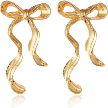 Trendy Bow Pearl Drop Earrings for Women – Cute Bowknot Dangle Studs for Wedding, Party & Daily Wear, Gift & Stocking Stuffer