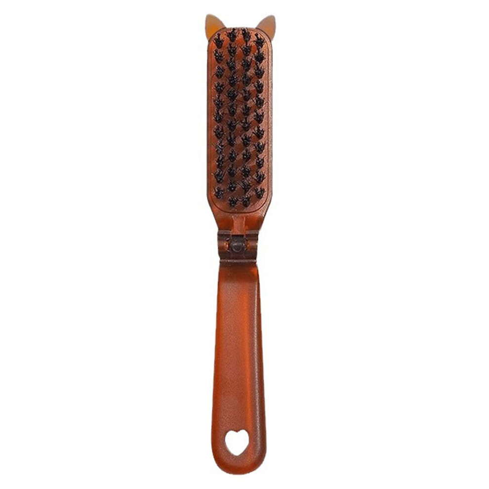Travel Folding Hair Brush Boar Comb Mini Portable Collapsible Pocket Size For All Hair Types Shine Smooth Detangling Women Men