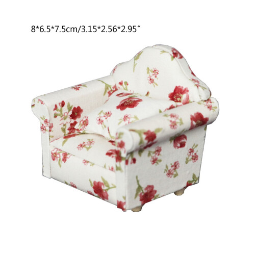 Rural Armchair Sofa Miniature Set with Throw Pillow 2