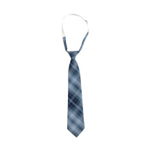 Unisex Boys Girls Pre-Tied Adjustable Plaid Tie Uniform Neckties Dark Blue Free Size