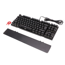 Compact Mechanical Keyboard RGB Illumination Blue Switch Tactile Feel Rubberized Frame Dual Camera Sync Wear Resistant Finish