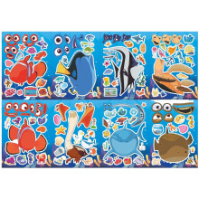Pachet de 48 de autocolante Make-a-face, creează-ți propriile autocolante pentru decorarea petrecerii cu tematică Nemo, recompensă, decor, idee