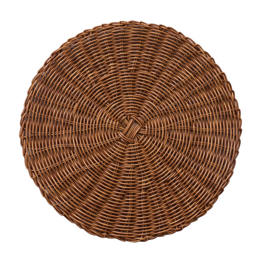 Χειροποίητη θήκη πιάτων από ψάθα, 14,96"x14,96", βαρέως τύπου, επαναχρησιμοποιήσιμη