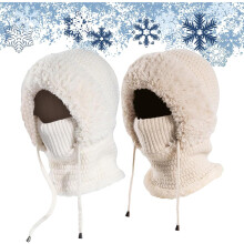 3 in 1 Beanie Hat with Scarf and Mask | Women's Winter One-Piece Knitted Balaclava, for Cold Weather