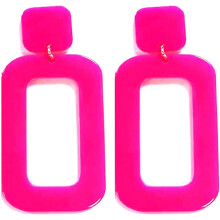 Vintage Multicolor Acrylic Geometric Hollow Drop Earrings – Retro 70s-90s, Neon Dangle, Halloween Party Jewelry for Women
