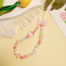 7.48-Inch Acrylic Heart & Star Phone Charm Strap – Universal Wrist Lanyard with Secure Metal Hook