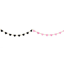 Felt Heart Garland with Wood Beads 2 pcs