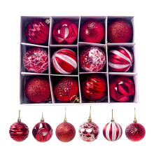 12Pcs Shatterproof Christmas Balls (6cm), Glitter Silver & Red, for Tree, Wedding, Party – Compatible with Holiday Decor