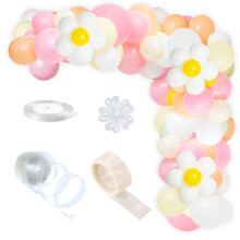 Guirlande de 153 ballons en latex multicolores « Petites marguerites » pour décoration de fête d'anniversaire