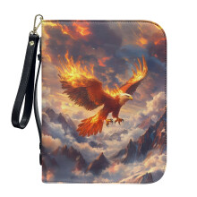 PU Leather Bible Cover with Cloud Print, Detachable Wristlet Strap – Compatible with Standard Bibles