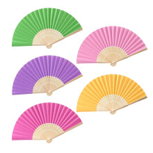 unbranded 5 Pcs DIY Fan Kids Paper Cartoon Foldable Hand Handheld Office Child