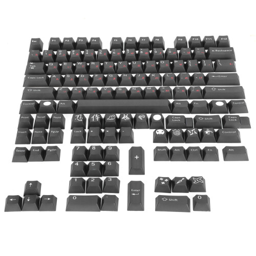 Samurai Component Appearance Japanese Keycaps, Customizable Cherry Profile Pbt Material For Mechanical Keyboards (128) 1