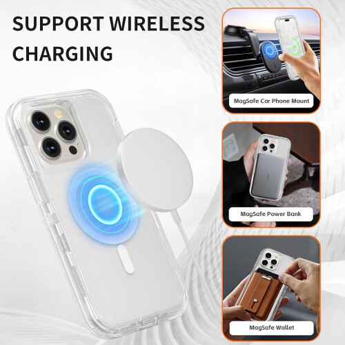 Διαφανής θήκη MagSafe συμβατή με iPhone12 & iPhone12Pro – Τριπλής στρώσης, ανθεκτική σε 2