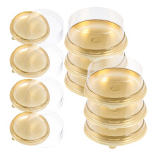 Pretyzoom Golden Round Cake Box for Home Use Made of Plastic Small and Lightweight Perfect for Birthday Cakes 10pcs