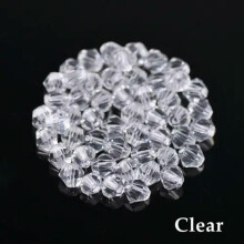 Cuentas sueltas de cristal facetado bicónico de 3 mm, 4 mm, 6 mm y 8 mm para manualidades y fabricación de joyas - #101 Transparente - 8 mm (30