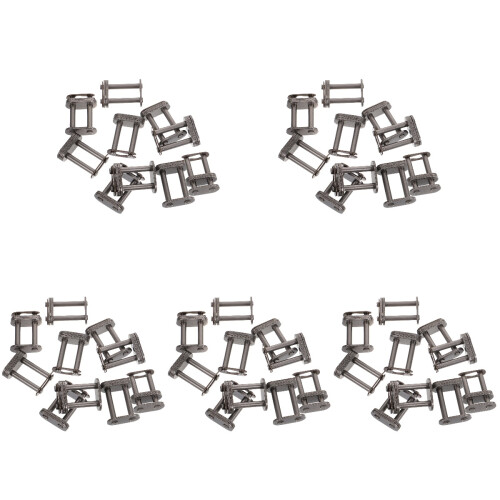 50Pcs Dark Grey Steel Double Rows Chain Joint Link for Industrial Use 2