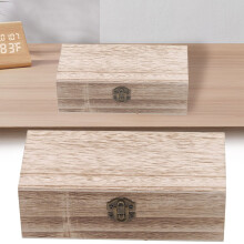Rectangle Natural Wood Box Wooden Jewelry Storage Case Diy Craft, Unpainted Wooden Jewelry Box Plain Wood Trinket Box Case Container With Lid
