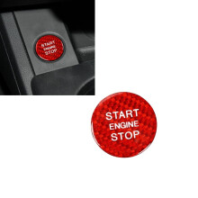 Kulfiber bilmotor start stop knap klistermærke til Audi A3A4A5A6C5C6Q5Q7S3S6S7 rød