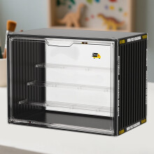 Acrylic Display Case, 4-Tier Clear Stackable Box with 3 Adjustable Dividers & Magnetic Door – Compatible with Collectibles & Action Figures