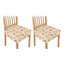 Set di 2 coprisedie da pranzo con stampa di bulldog francese, elasticizzati e facili da pulire.