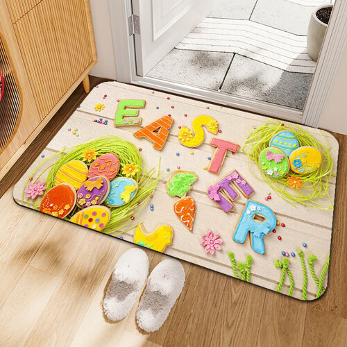 Easter Bunny Egg Decorated Carpet H Cloth