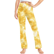 4T Girl Clothes Little Girl Leggings Girls Active Leggings Bell Bottom Leggings Girls' Activewear Pants for Girls 7-8, Yellow