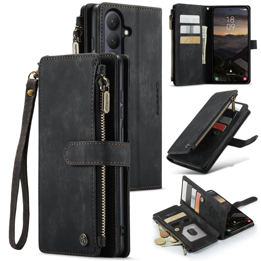 Caseme Wallet Case For Compatible With Samsung Galaxy S26+ 5G Â Pu Leather, Magnetic Flip, Lanyard, Zipper Card Holder, 6.7" 9180435289131