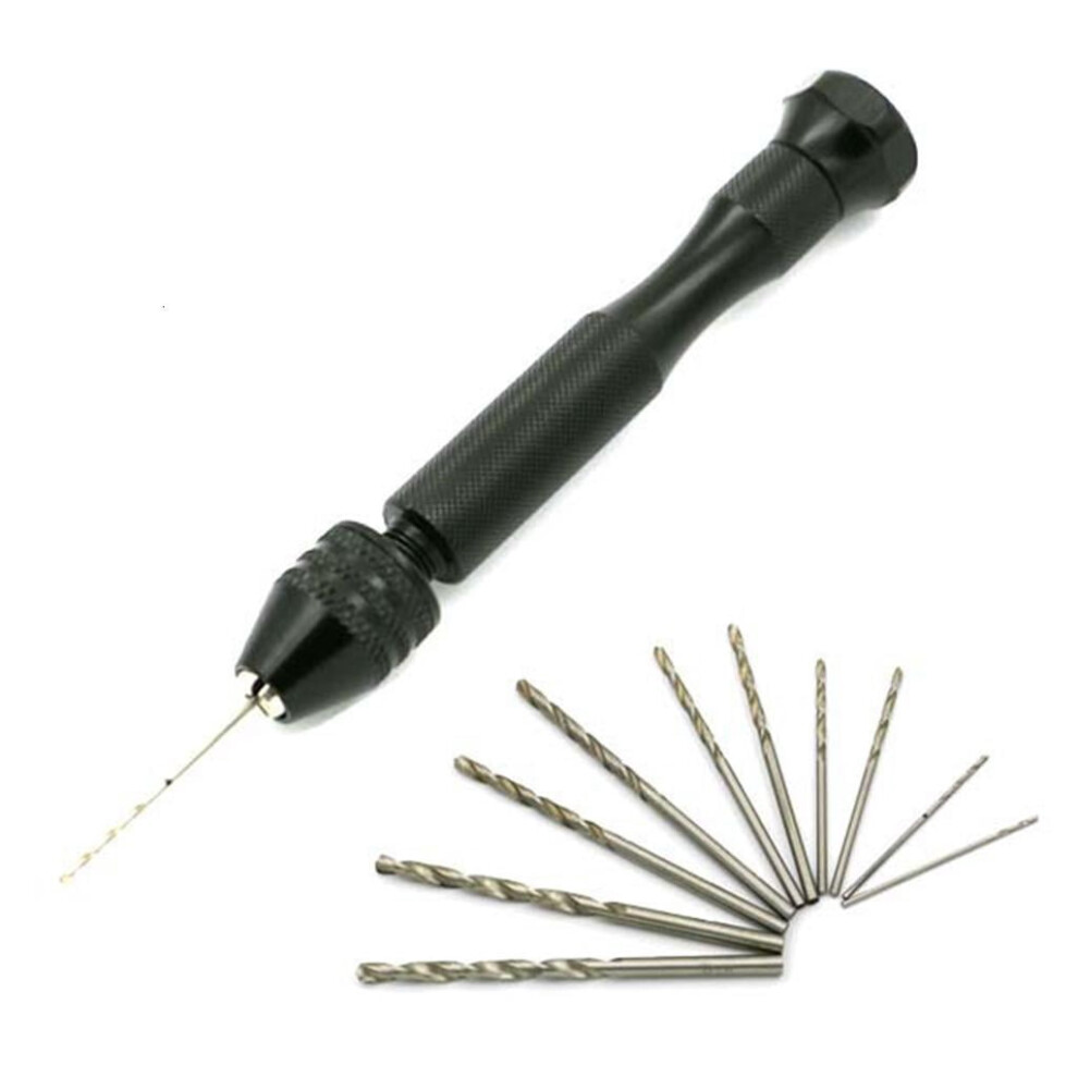 1 Set Manual Craft Drill For Hss Twist Drill Bits Epoxy Steel Pin Vise Hand Drill With 10 Drill Bi 9180435290540