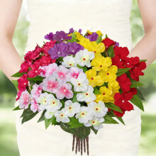 Valentine's Day Decorations Flowers Artificial Azalea 5 Headed Impatiens Flowers Christmas Decorations Valentine's Day Party Supplies