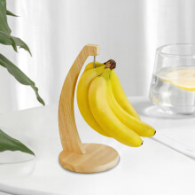 Wooden Banana Holder Hanging Hook – Durable Bamboo Stand for Countertop Fruit Storage, Compatible with Bananas & More