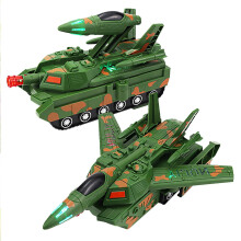 Tank Fighter Transformed Aircraft Driving Lighting Music Children's Toy(J,Plastic)