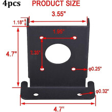 4Pcs Heavy Duty Steel Post Base Brackets for 4x4 Wood Fence Pergola Deck Adjustable Black Anchors with Screws Hardware Kit