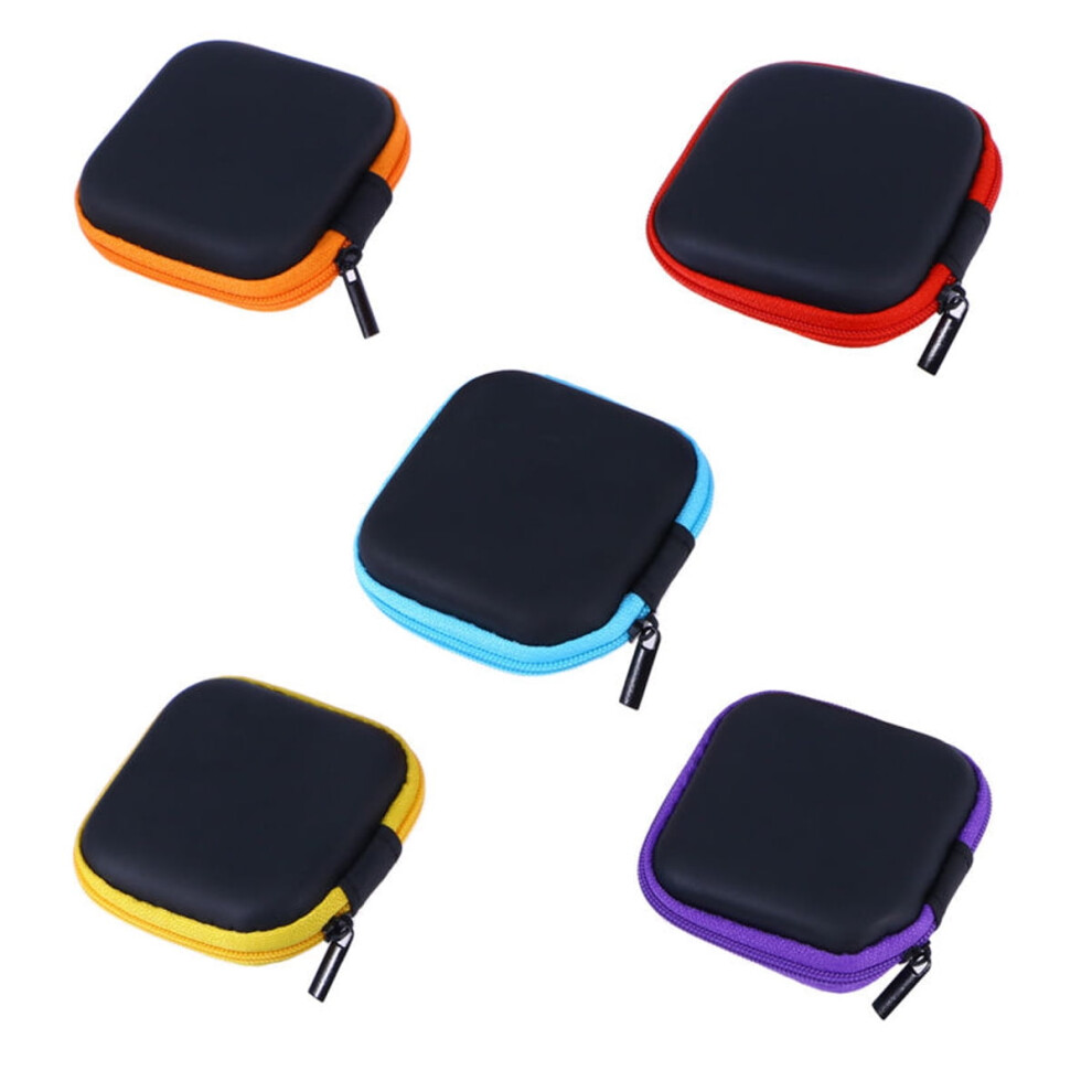 5Pcs Assorted Color Earbud Case Protective Hard Carrying Case With Mesh Organizer For Travel 9399596214689