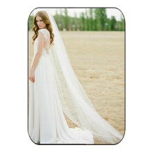 Wedding Veil Comb Bridal Cathedral Veil 1 Tier Drop Veil Wedding Rhinestones Hair Comb for Brides, 118 Inches (Sparkling Ivory)