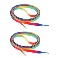 1 Pair of Knitted Shoelaces for Skates, Roller Skates, Hockey Skates, Men, Women, Boys, Girls, Outdoor Skating Accessories - Rainbow