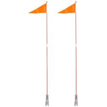 Rear Bike Safety Flag 2Pcs Rectangular Orange Polyester for High Visibility During Cycling 160.0x28.0x3.0in